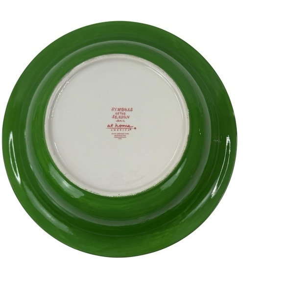 At Home Christmas Ornament/Snowflake Ceramic Chip Dip Bowl Set Iron Stand - Picture 7 of 16